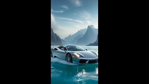 Car Runs Over Water Like Magic | Unreal Scene in Motion #shorts #ai #viral #trending