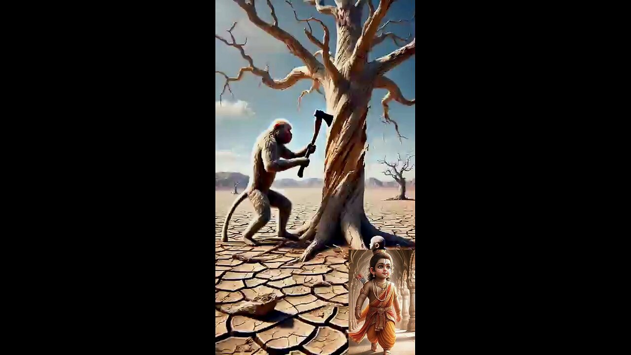 monkey and his child lives on a tree and monkey worried 😟
