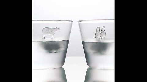 Polar Bear and Penguins Silicone Ice Mold 2pcs Set, for Party, Whisky, Cocktail & More