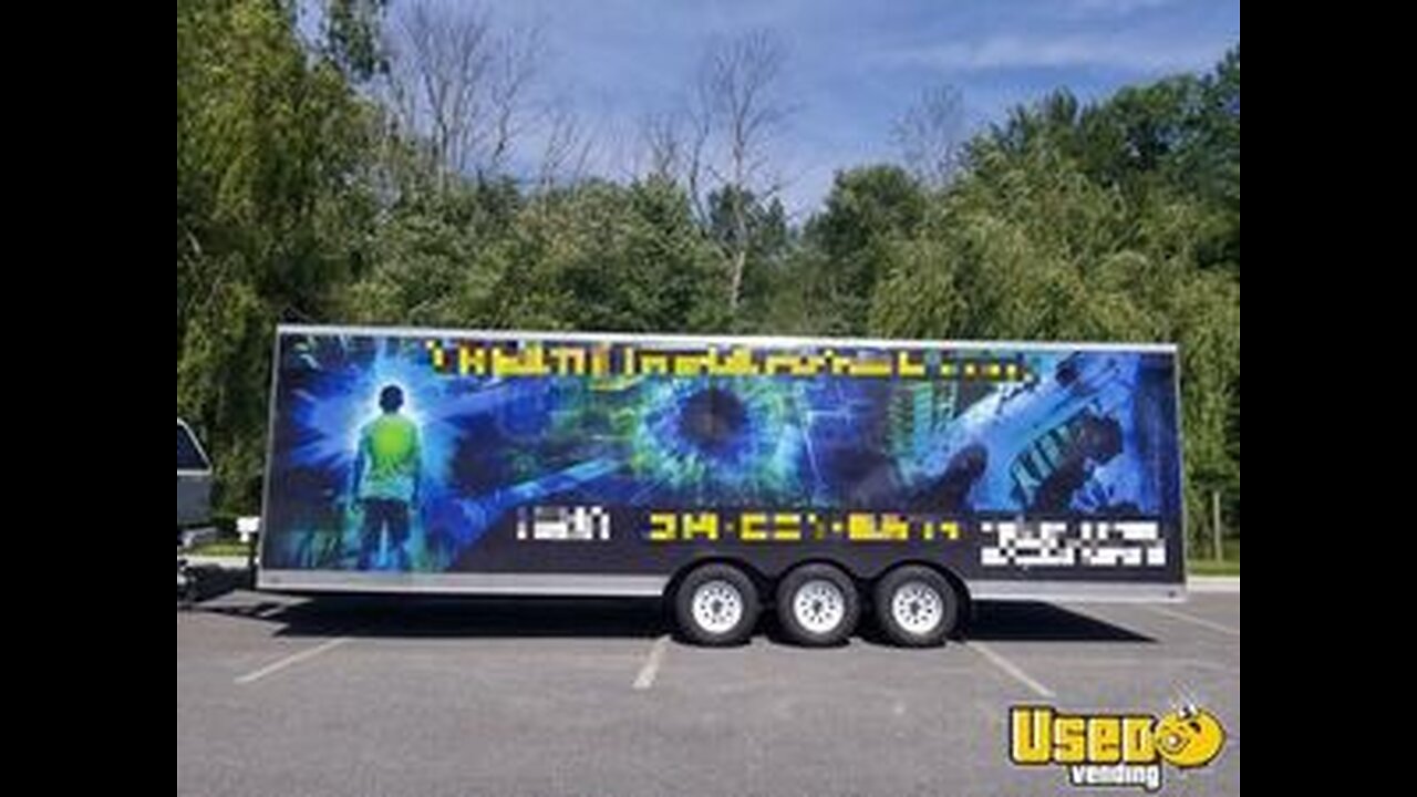 Like-New 2019 30' Mobile Video Gaming Trailer with Amazing LED Interior Lighting