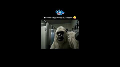 Bigfoot tries public restrooms