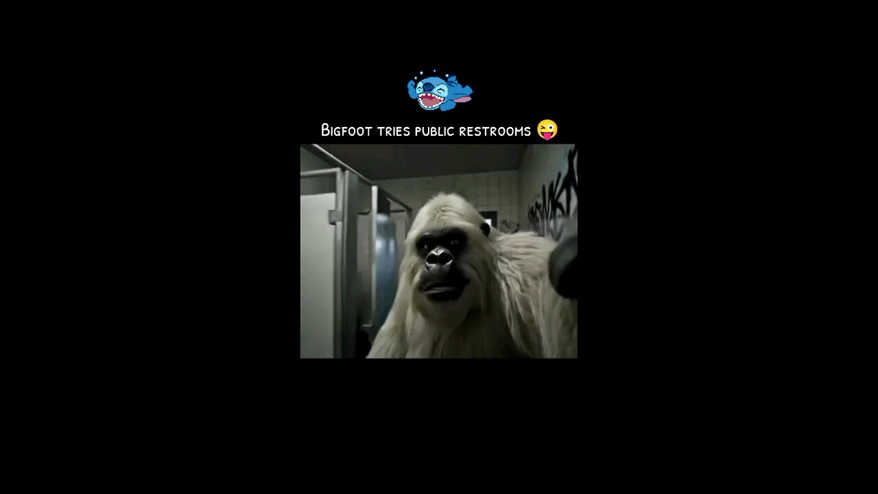 Bigfoot tries public restrooms