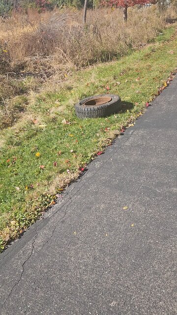 Discarded Tire at the Trail Head