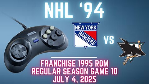 NHL '94 Franchise League (1995) - Rangers (Richter) at Sharks (Len) {Genesis} Game 10