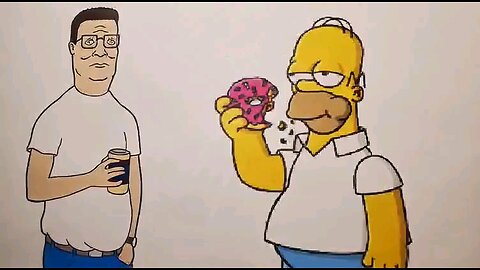 Homer Simpson pays Hank Hill