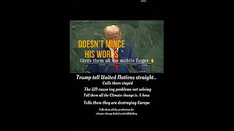 TRUMP SPEAKS FACTS - DONT BE TOLD OTHERWISE