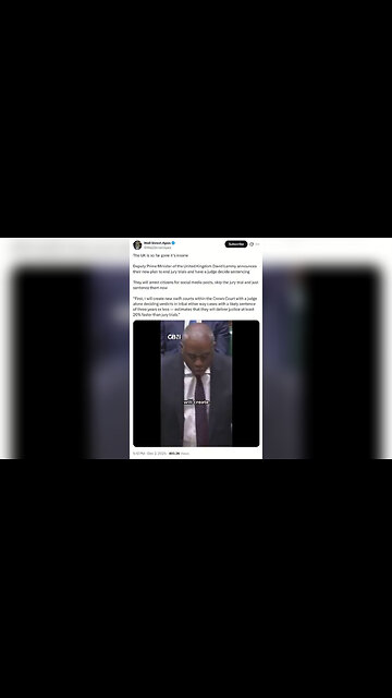 Deputy Prime Minister of the UK David Lammy is ending all jury trials to be replaced by only judges