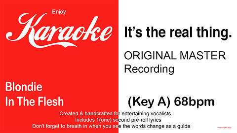 Blondie - In The Flesh (Key A) 68bpm (2025) Karaoke