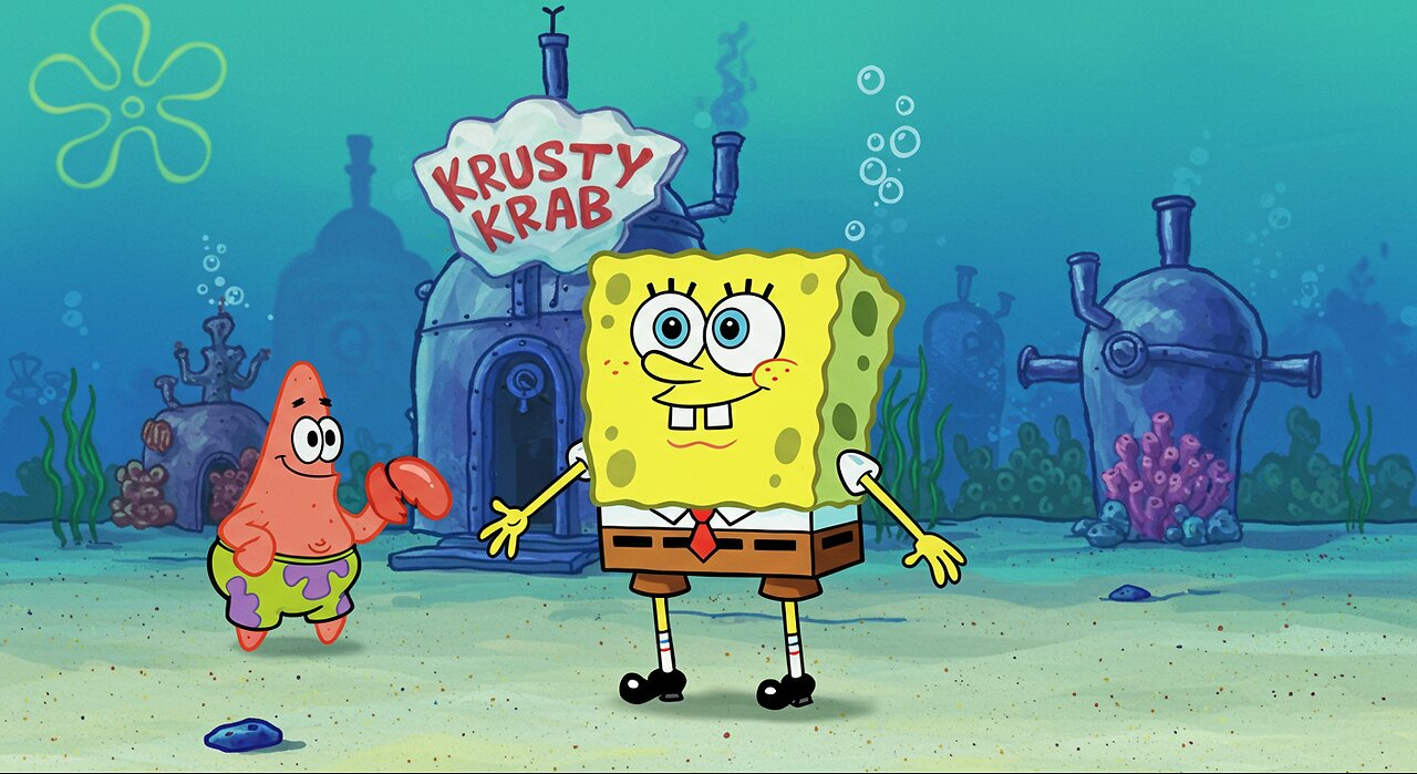 Epic SpongeBob Animation: Heroic Beach Pose! 🏖️💪