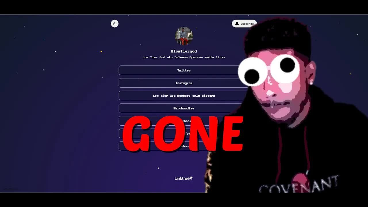 LowTierGod Has Removed His Youtube Channels From His Linktree [Chroma Reupload]