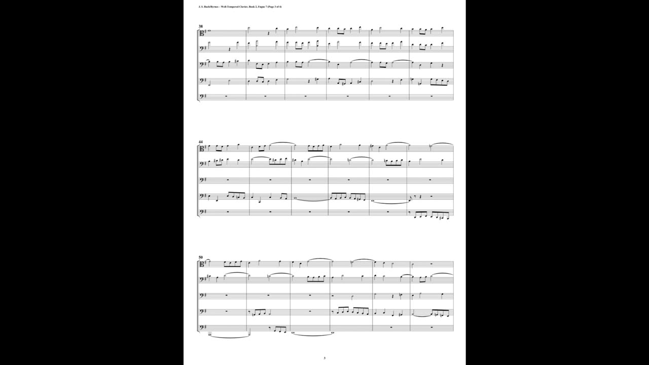 J.S. Bach - Well-Tempered Clavier: Part 2 - Fugue 07 (Trombone Quintet)