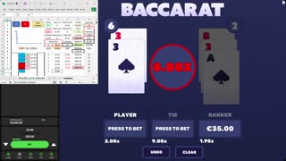 Baccarat - 50 units in 16 minutes, 54.1% HR, 114 unit drawdown, to level 9, Hollandish with LCS prog
