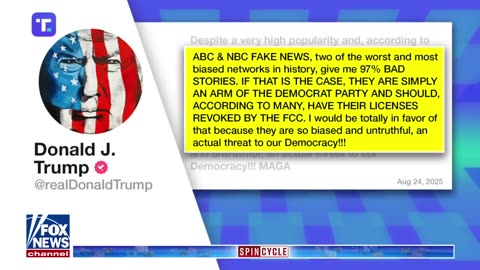 Trump threatens to revoke ABC, NBC's broadcasting licenses: 'FAKE NEWS'