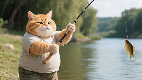 Cat fishing 🎣