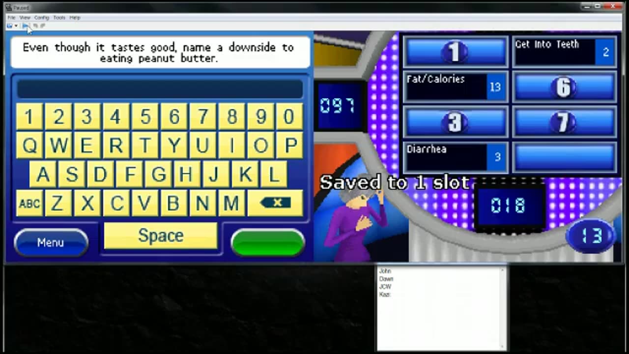 Family Feud 2010 (NDS): Definitely a downside to peanut butter #1