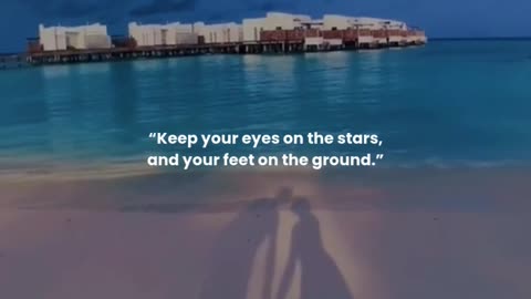 Keep your eyes on the stars, and your feet on the ground.