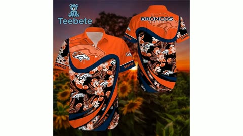 Tropical Floral Orange Denver Broncos Wild Hawaiian Shirts