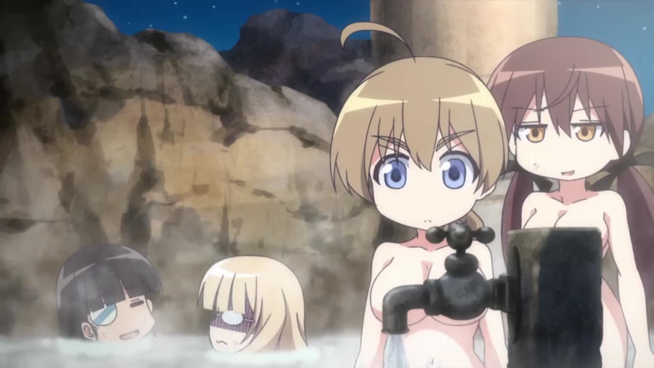 Strike Witches: 501st Joint Fighter Wing Take Off! - hot springs and sauna