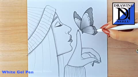 How to draw a Girl with Butterfly || Pencil sketch for beginner || Butterfly girl drawing || drawing
