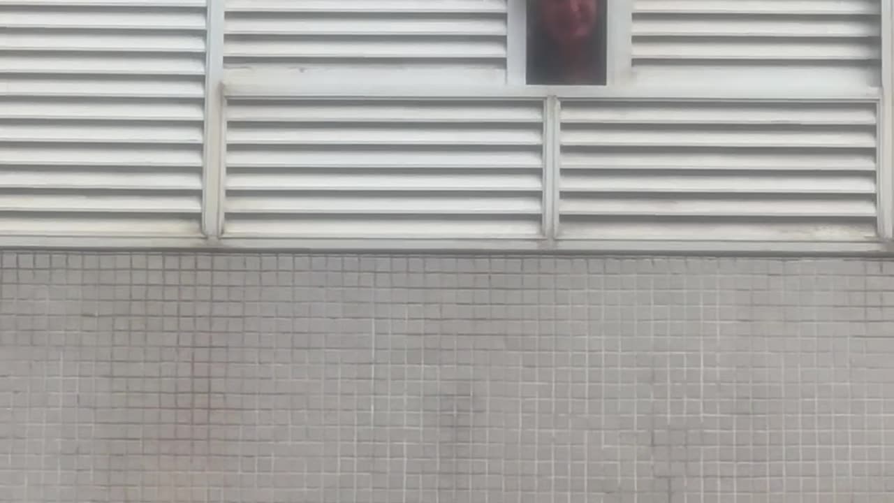 Beach Hero Fights Storm to Save Umbrella