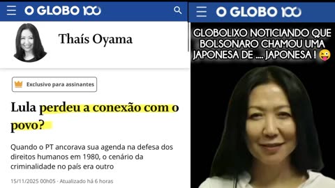 Globolixo noticiando que Bolsonaro chamou uma japonesa de .... japonesa! 😜