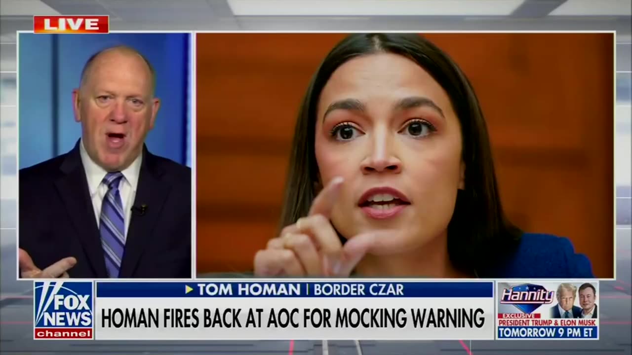 Tom Homan's gives brutal deadline to AOC after she mocked him at town hall event ~ Daily Mail