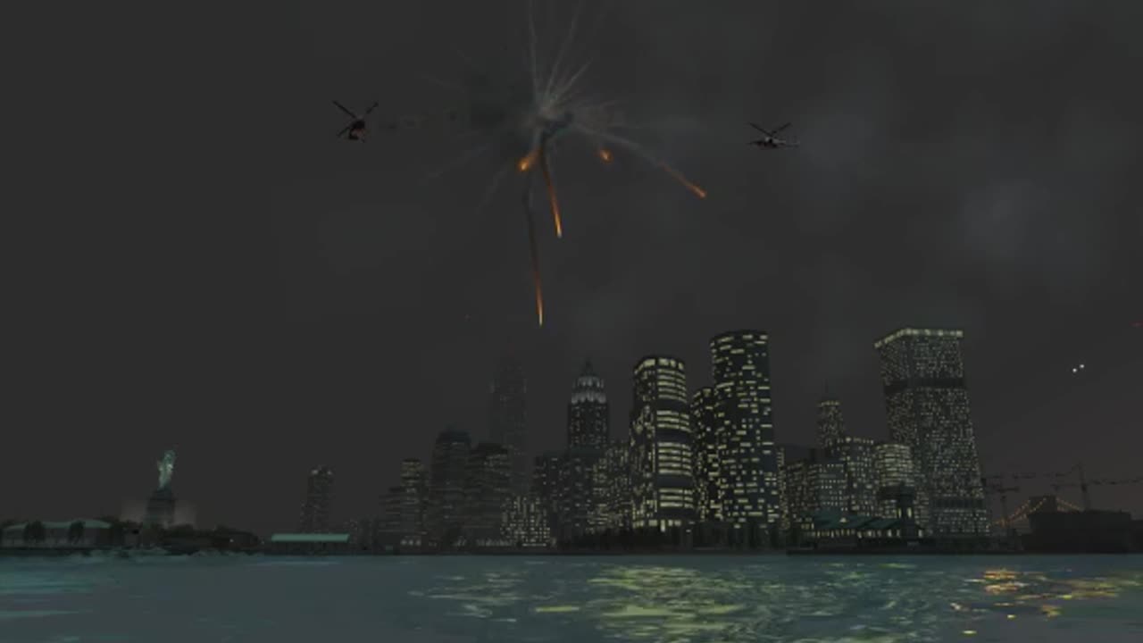 shooting bazooka at a chopper