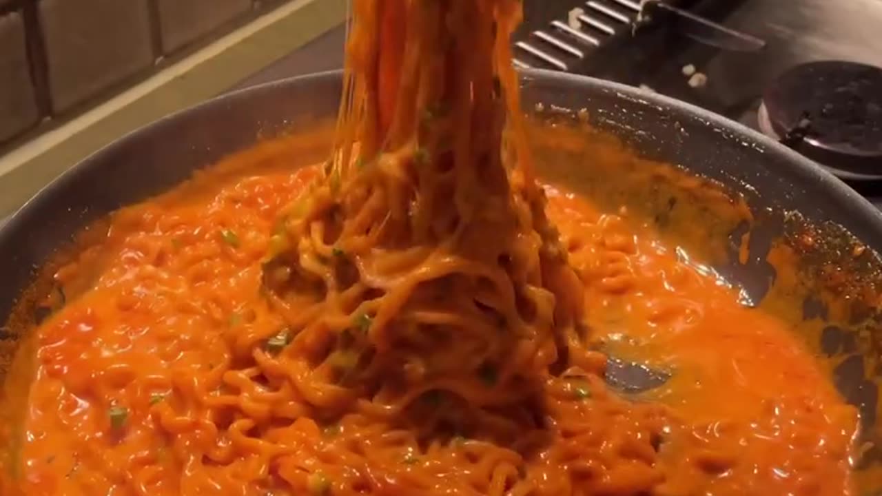 Cheesy Buldak Ramen with Mozzarella sticks