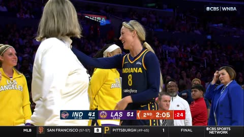 😱 D*LDO hits Sophie Cunningham, Kelsey Plum KICKS it off court | Los Angeles Sparks vs Indiana Fever