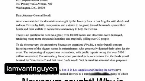 So Newsom is EMBEZZLING aid money