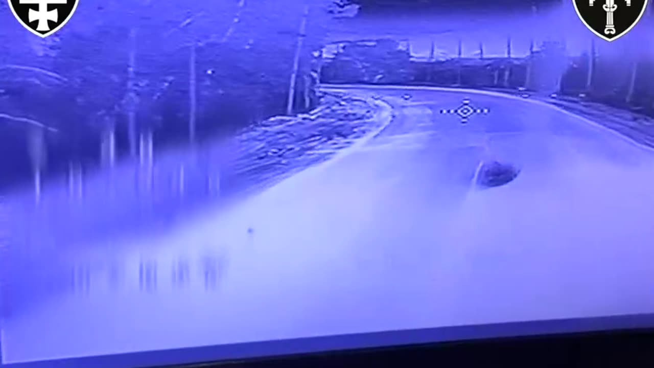 Van Loaded with Ammunition Smashes Head-On into Ukrainian Drone