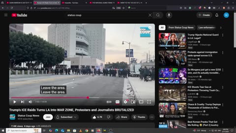 Escalation of LA protests into riots, immigrants criminalized for control, not justice.