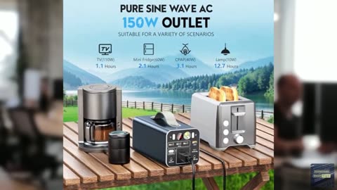 Powdeom 150W Portable Power Station, 42000mAh/155Wh Power Bank with AC Outlet, D