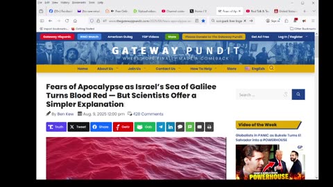Fears of Apocalypse as Israel’s Sea of Galilee Turns Blood Red