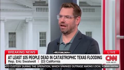 Rep. Eric Swalwell Repeats Debunked Hoax About TX Floods, Blames Trump