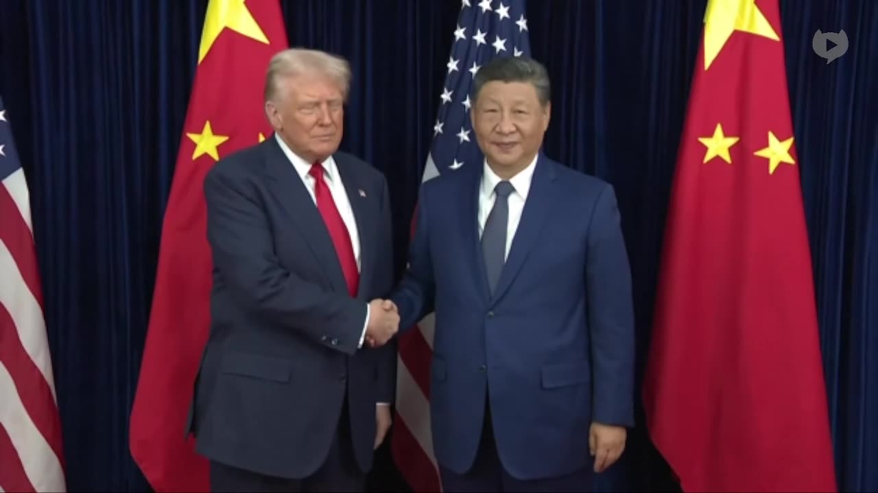 Trump and Xi meet face-to-face, shaking hands, Xi says very little.