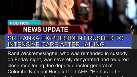 Sri Lanka Expresident Rushed to Intensive Care Af