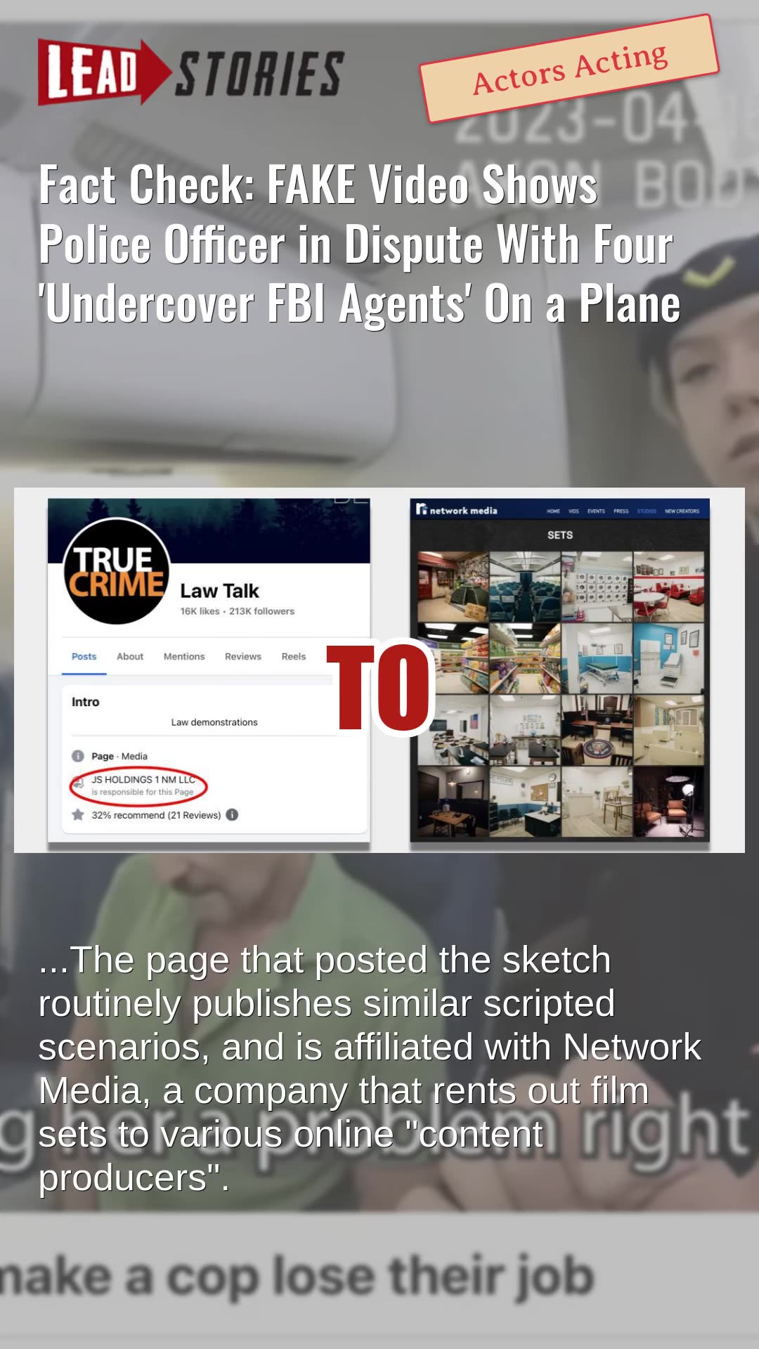 Fact Check: FAKE Video Shows Police Officer in Dispute With Four Undercover FBI Agents On a Plane