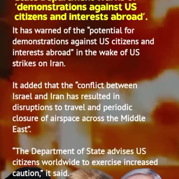 US now warning it's citizens overseas