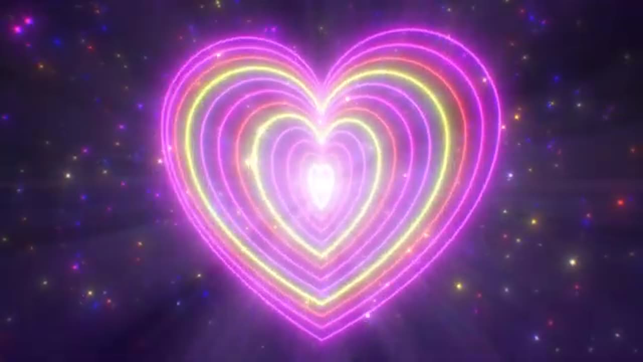 1151. 1 Hour of Calming Neon Hearts with Relaxing Sleep Music Stress Relief & Ambient TV Background