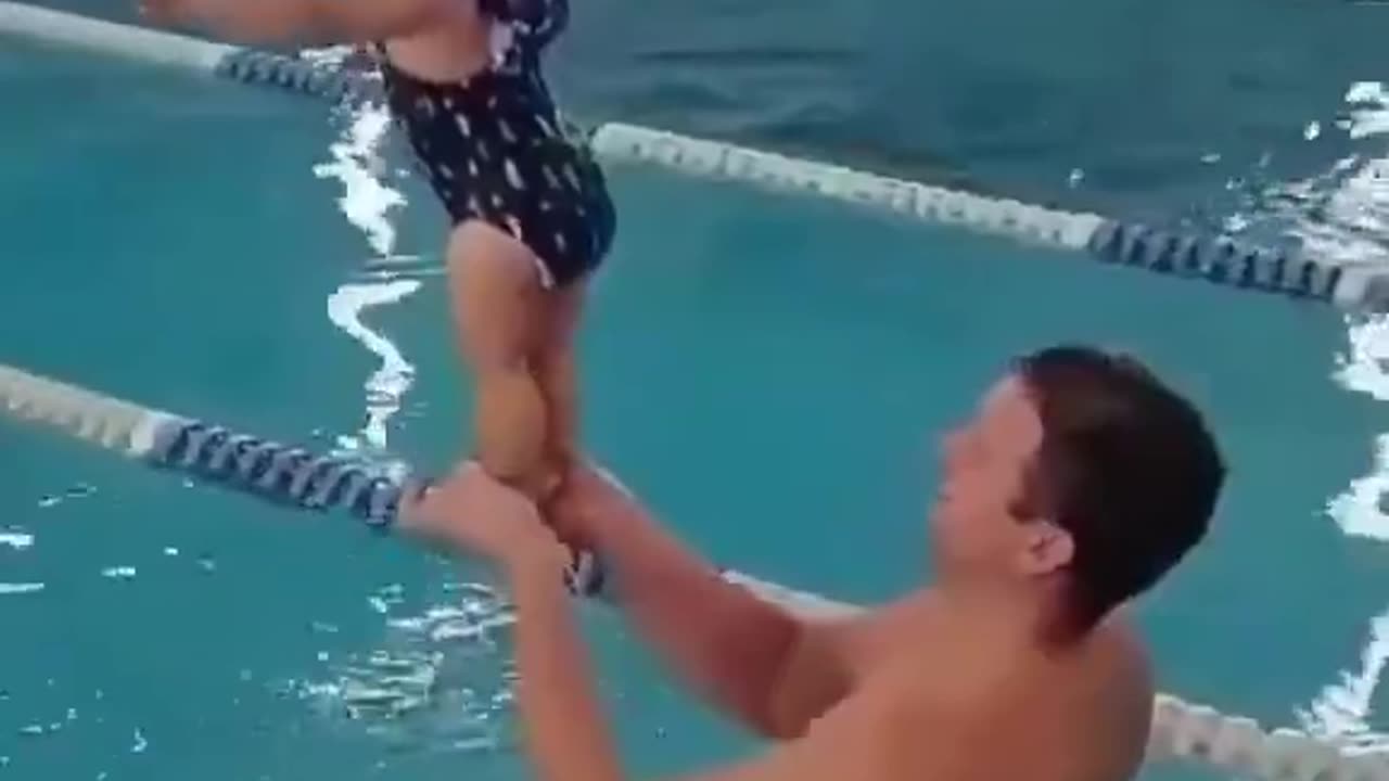 Little Swimmer's First Splash! 🏊‍♀️