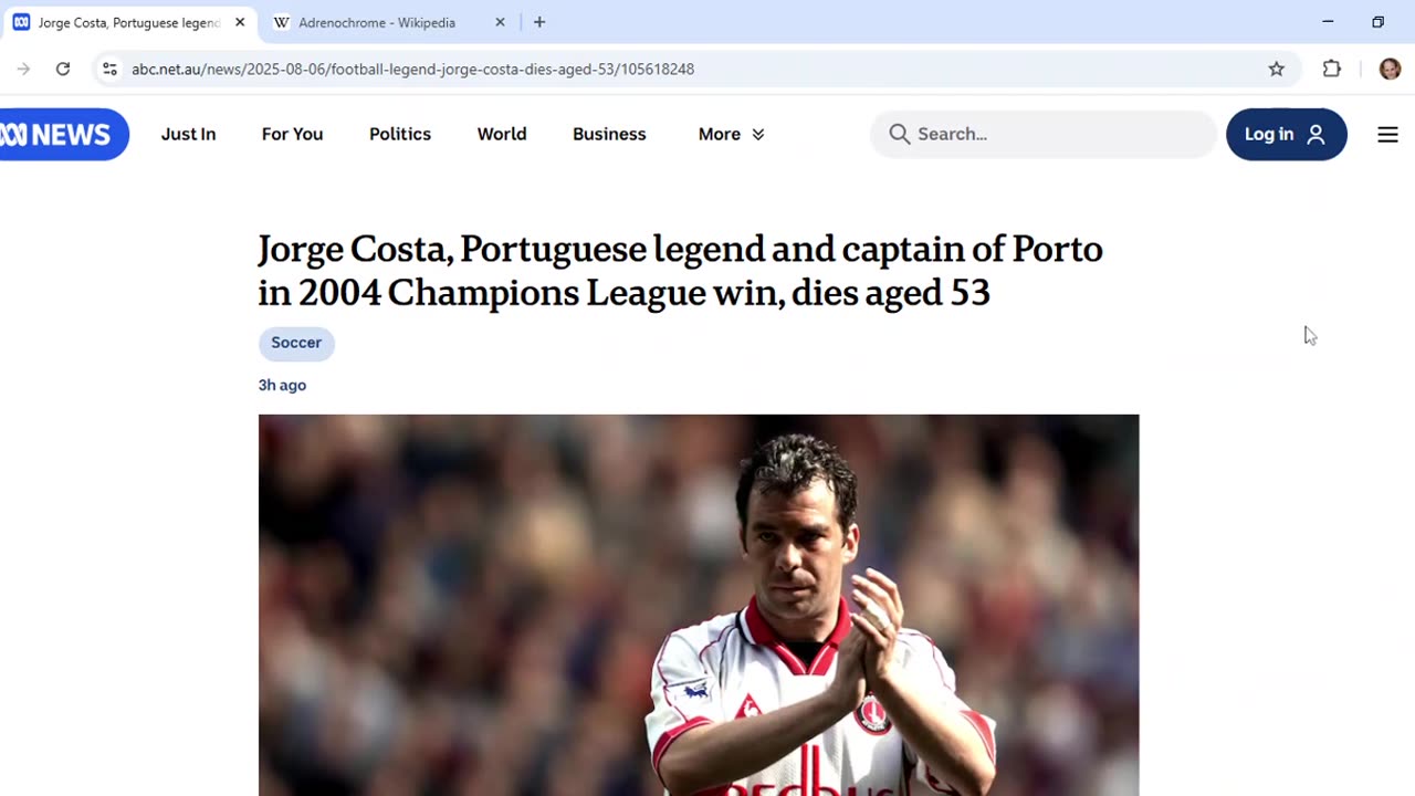 ABC story on death of Portuguese soccer star has comms about high cost of Cabal takedown