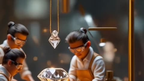 Miniature people working their eyes matches the diamond they're working on 💼#DreamJob #LuxuryLife