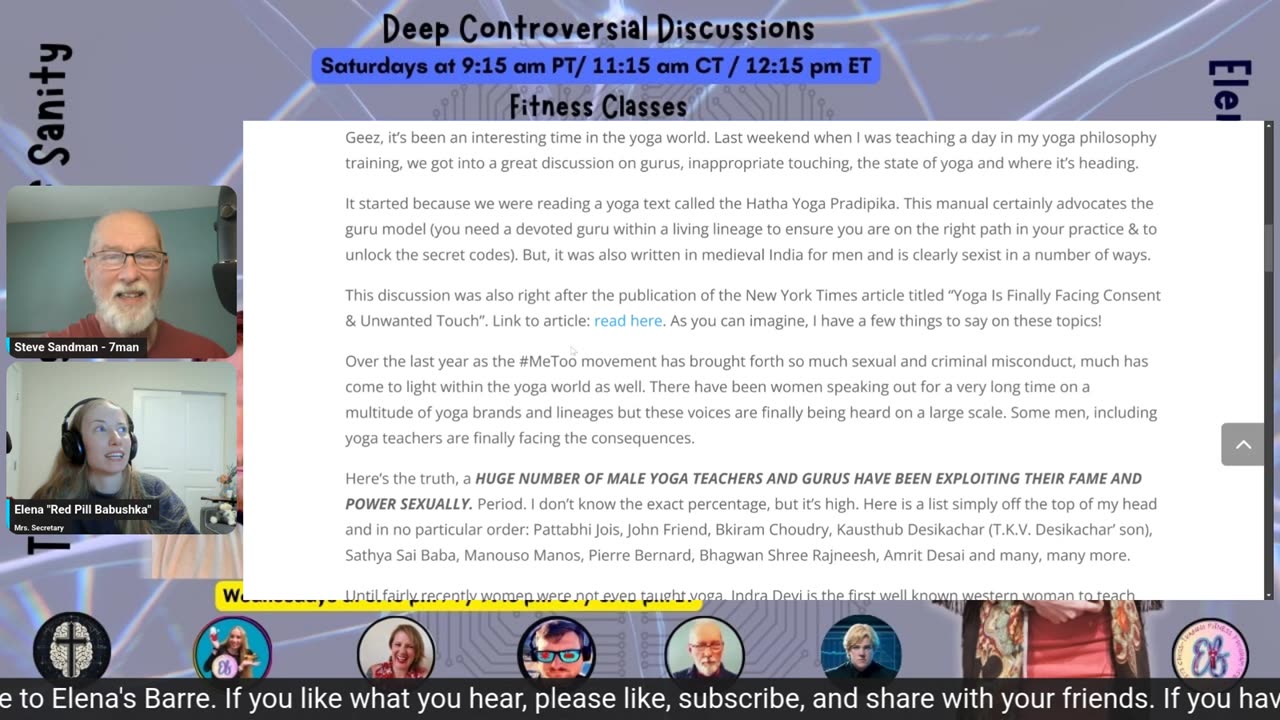 Yoga Gurus Are a Grift / @TheResurgenceOfSanity & @Elena'sBarre