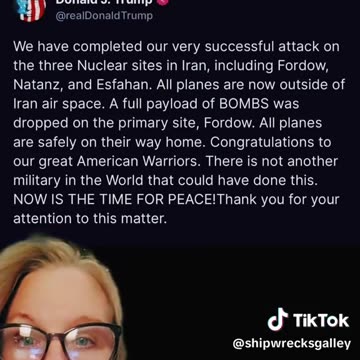 Shipwreck - President Trump to address the nation tonight