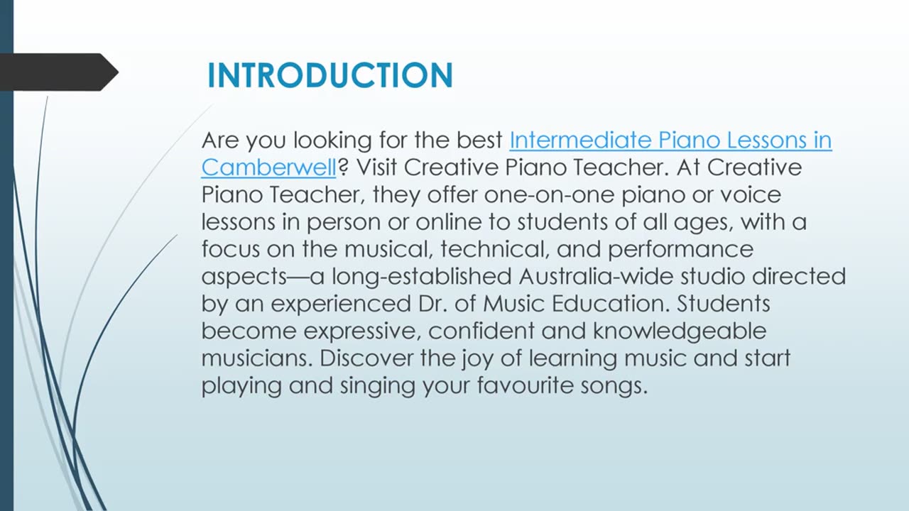 Best Intermediate Piano Lessons in Camberwell