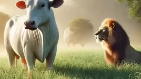 Lion 🦁 attack cow video ai #
