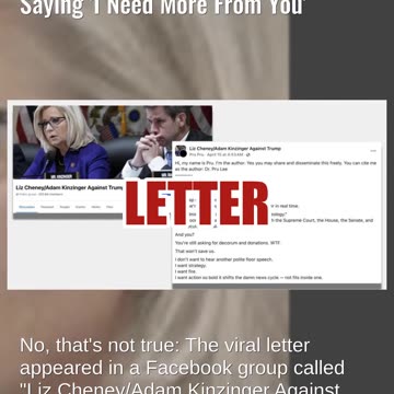 Fact Check: Liz Cheney Did NOT Write Viral Letter to Democrats Saying 'I Need More From You'