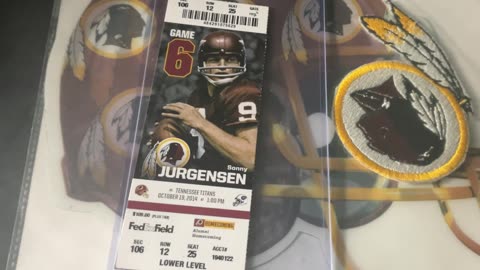 Washington redskins football team Gameday ticket , Sonny jurgensen