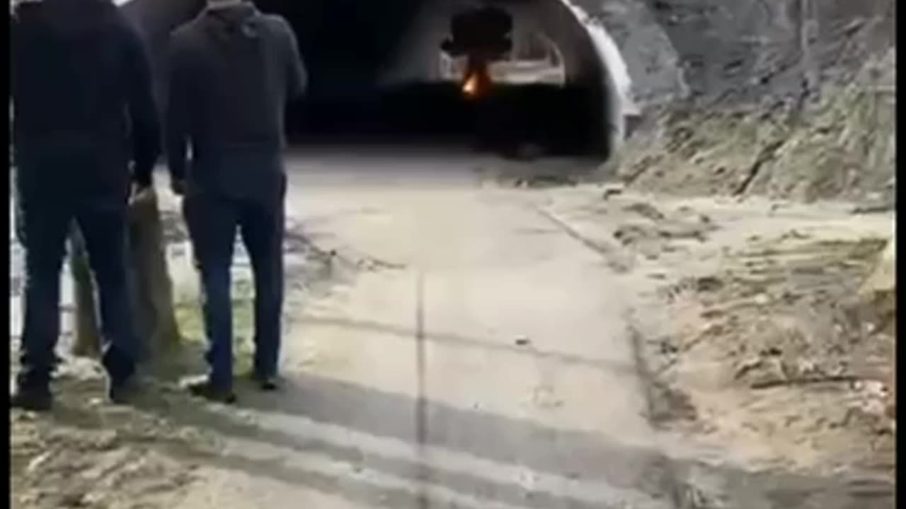 Dutch kids make a explosion under a bridge
